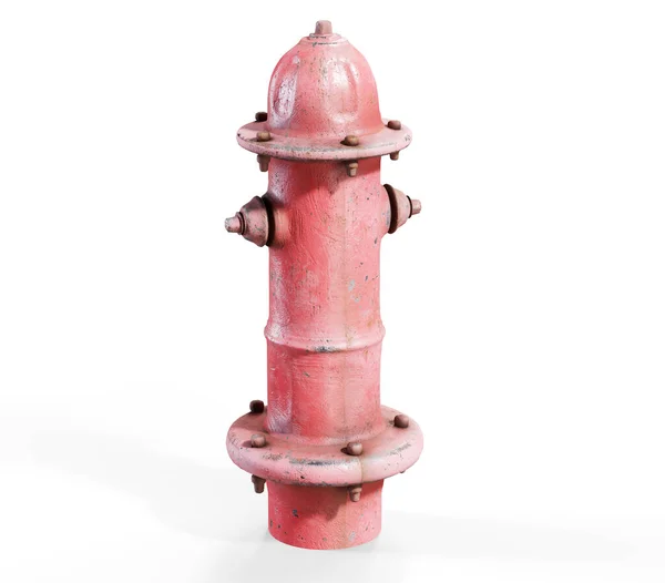 Red Fire Hydrant White Background Isolate Render — Stock Fotó