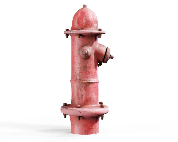 Red Fire Hydrant White Background Isolate Render — Stock Fotó
