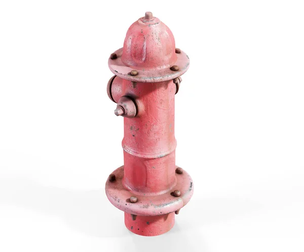 Red Fire Hydrant White Background Isolate Render — Stock Fotó