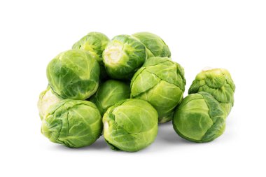 Beyaz arkaplanda Brüksel lahanası