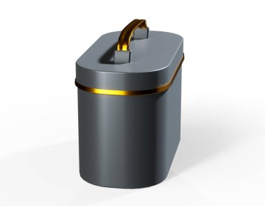 Beyaz zemin üzerinde siyah karton kutu 3D render