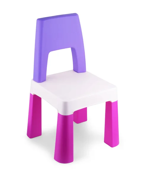 粉色和白色婴儿高级椅子与托盘 — 图库照片