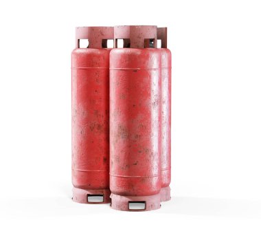 Sıvılaştırılmış propan endüstriyel gaz konteynırları sırası 3D