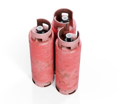 Sıvılaştırılmış propan endüstriyel gaz konteynırları sırası 3D