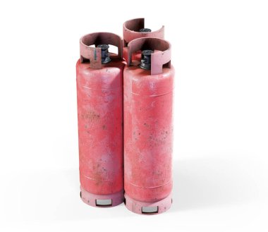 Sıvılaştırılmış propan endüstriyel gaz konteynırları sırası 3D