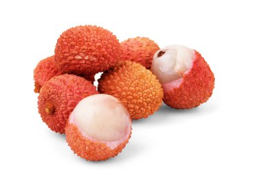Litchi beyaz arkaplanda izole edildi