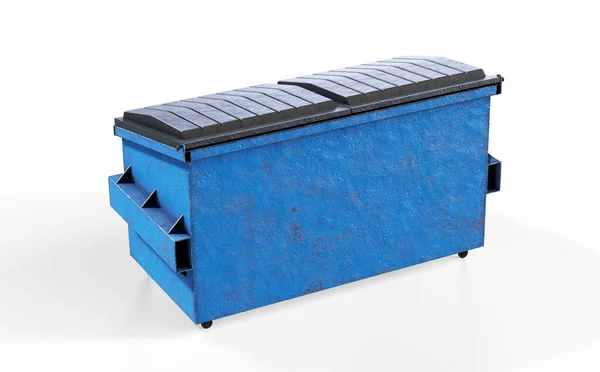 リサイクルシンボル3Dレンダリング付きごみ箱 — ストック写真