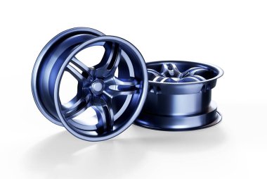 Alüminyum tekerlek resim 3D render yüksek kaliteli render. Beyaz pic