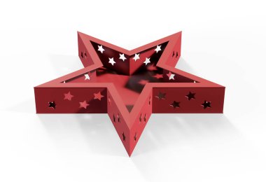 Beyaz Arka Plan izole Altın Noel Yıldızı 3d render