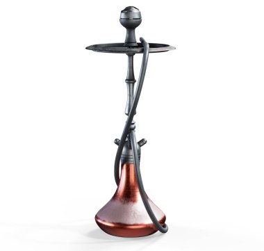 Güzel bir doğulu arka planda nargile, dumanlı 3D görüntüleme