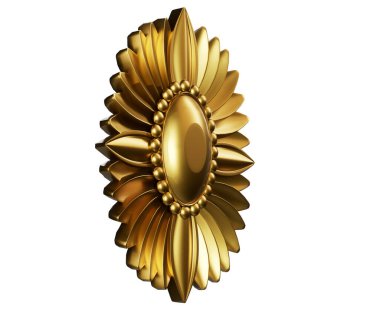 3d render gold abstract shape