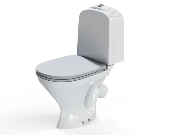Darstellung Einer Toilette Isoliert Weißen Studiohintergrund — Stockfoto