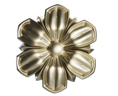 3D işlemeli altın soyut şekil