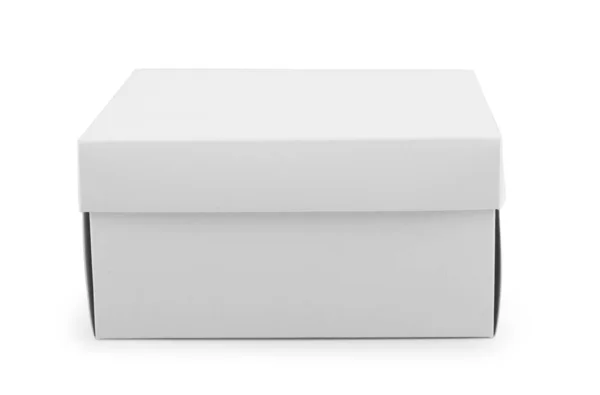 Caja Cartón Negro Sobre Fondo Blanco —  Fotos de Stock
