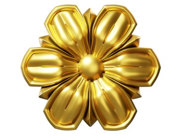 3d render gold abstract shape