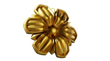 3D işlemeli altın soyut şekil