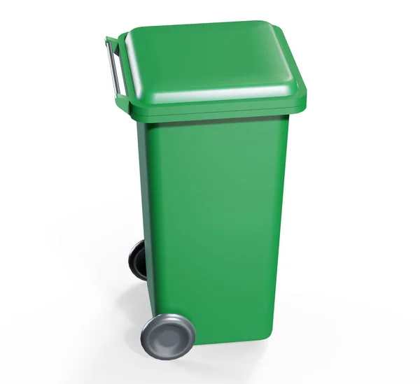 Kosz Śmieci Symbolem Recyklingu Renderowania — Zdjęcie stockowe