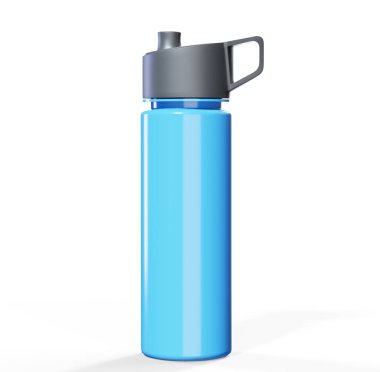 Plastik su şişesi 3 boyutlu izole edilmiş.