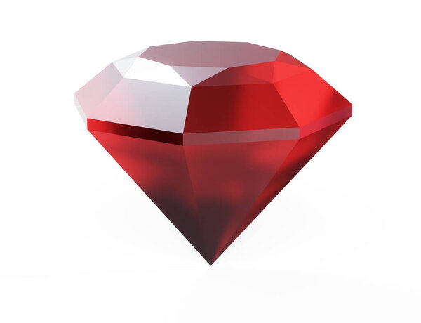 Красный бриллиант на белом фоне
