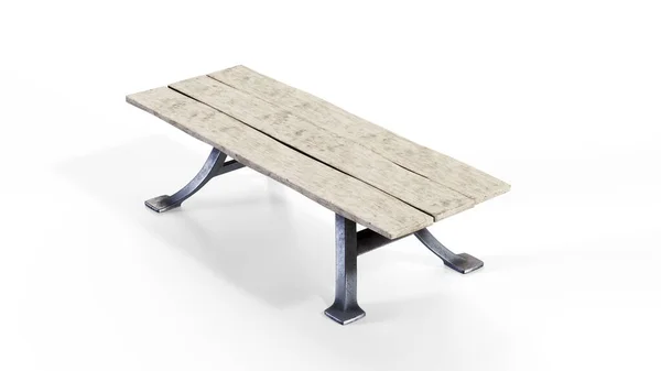 Vooraanzicht Van Houten Tafel Geïsoleerd Een Witte Achtergrond Met Uitknippad — Stockfoto