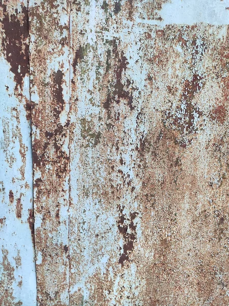 Корродований Металевий Фон Іржаві Білі Пофарбовані Металеві Стіни Іржавий Металевий — стокове фото
