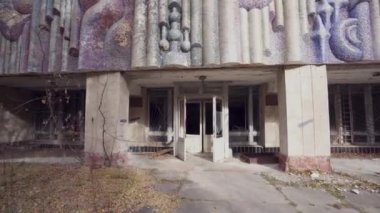 Hayalet Şehir Pripyat, Ukrayna 'daki Eski Terk Edilmiş Bina Çernobil Felaket Yasak Bölgesi
