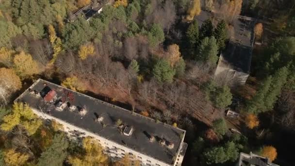 Old Abandoned Buildings In Ghost Town Pripyat, Ucrânia - Zona de Exclusão de Desastres de Chernobyl — Vídeo de Stock