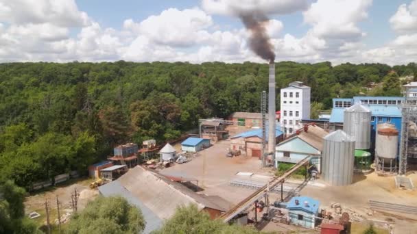 Smoke Comes Out Old Chimney Factory Plant Polluting Environment Toxic — Stockvideo