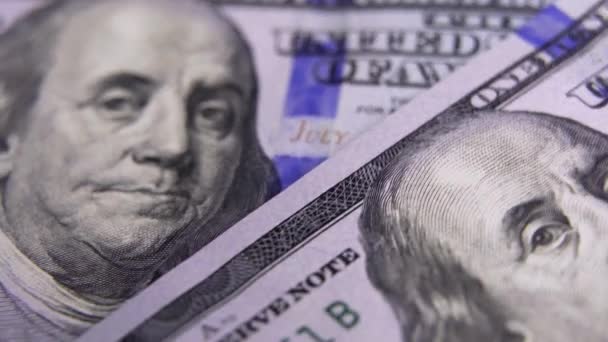 100 Dolarlık Banknotlar Bir Vantilatör Içinde Yayılıyor Yeni 100 Dolarlık — Stok video