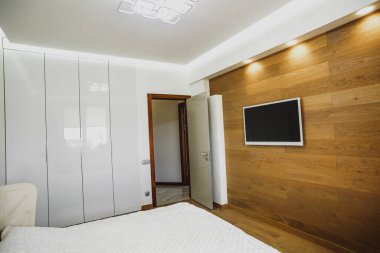 Güzel, modern bir daire. Emlak konsepti. Güzel gerçek iç tasarım..