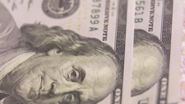 Вад 100 Американських Доларів Готівкові Банкноти Бріб Концепція Корупції Фінанси — стокове відео