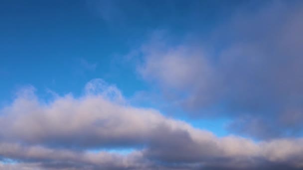배경을 이루는 아름다운 하늘의 태양에 아름다운 색깔의 구름이 시간의 — 비디오