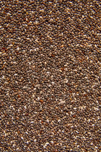 Flat Lay Macro Natural Dried Chia Seeds Top View Close — Stock Photo, Image