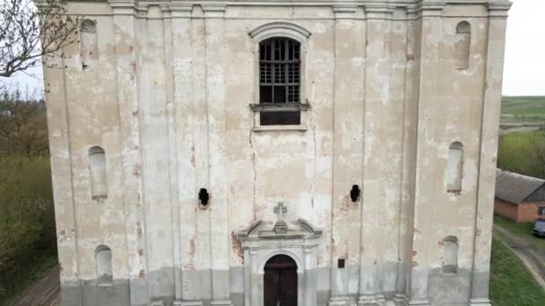 Luchtfoto Van Kerk Ruïnes Kerk Van Anthony Oekraïne Historische Architectuur — Stockvideo