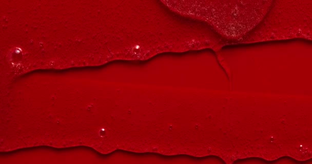 Serum Płynnego Żelu Spływa Czerwonym Srebrem Tekstury Makijażu Kosmetyków Tła — Wideo stockowe