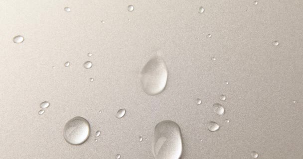 Abstrato Gotas Água Sobre Fundo Cinza Prata Macro Bolhas Perto — Vídeo de Stock