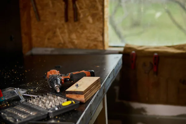 Box Metal Steel Heads Bits Different Types Screwdriver Workshop — Stock Photo, Image