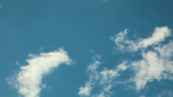 Beyaz Bulutlar Parlak Mavi Bir Gökyüzünde Uçar Bulut Hızlandırılmış Zaman — Stok video