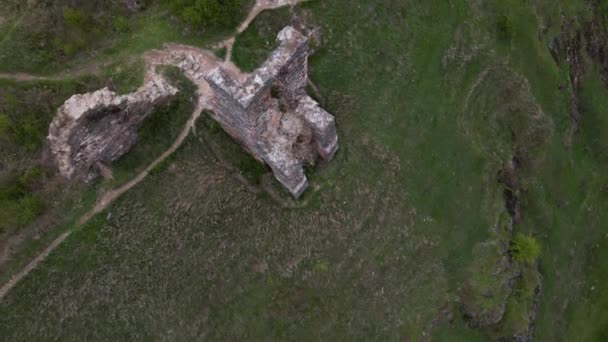 Aerial View Ruins Castle Gubkiv Rivne Region Ukraine River Sluch — Vídeo de stock