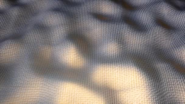计算机产生了一种波浪形的布.纹理织物的三维渲染。现实的背景 — 图库视频影像