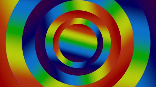 Círculos de degradado multicolores brillantes — Vídeos de Stock