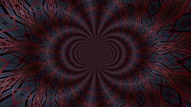 Kürelerden oluşan soyut kaleydoskopik tünel