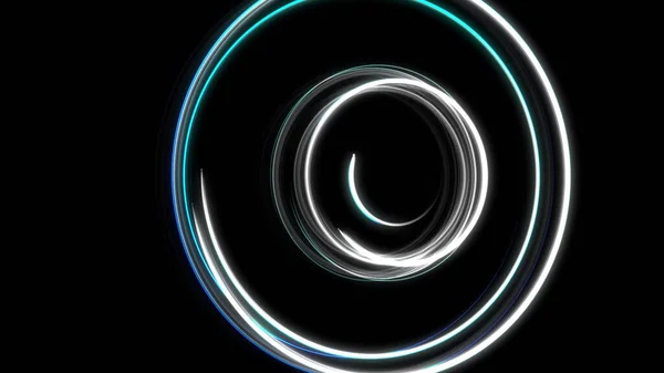 Linhas de brilho rotativas em espiral abstratas, fundo gerado por computador, fundo de renderização 3D — Fotografia de Stock