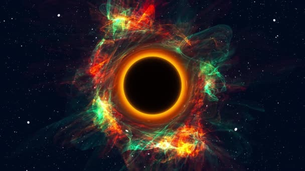 Чёрная дыра в галактической туманности — стоковое видео
