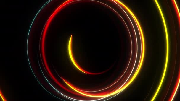 Garis cahaya spiral abstrak, latar belakang komputer yang dihasilkan, latar belakang render 3D — Stok Video