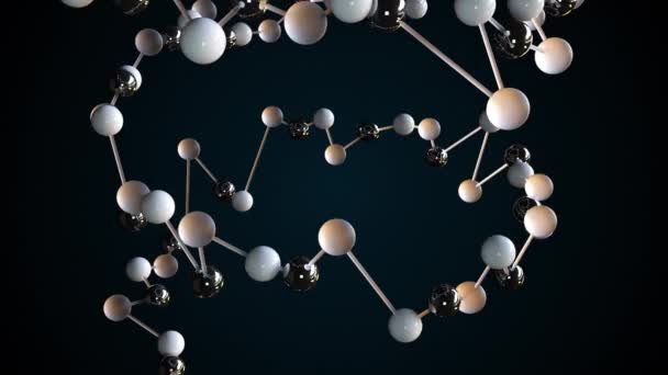 Cadena de átomos y moléculas conectados — Vídeo de stock