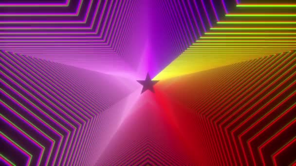 Colorful digital linear stars — Stock Video