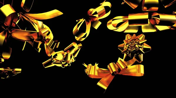 Spadające złote łuki świąteczne — Zdjęcie stockowe