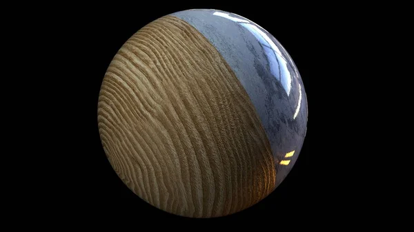 Sphère en bois de marbre — Photo
