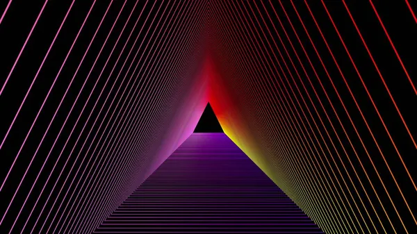 Tunnel colorato fatto di triangoli — Foto Stock